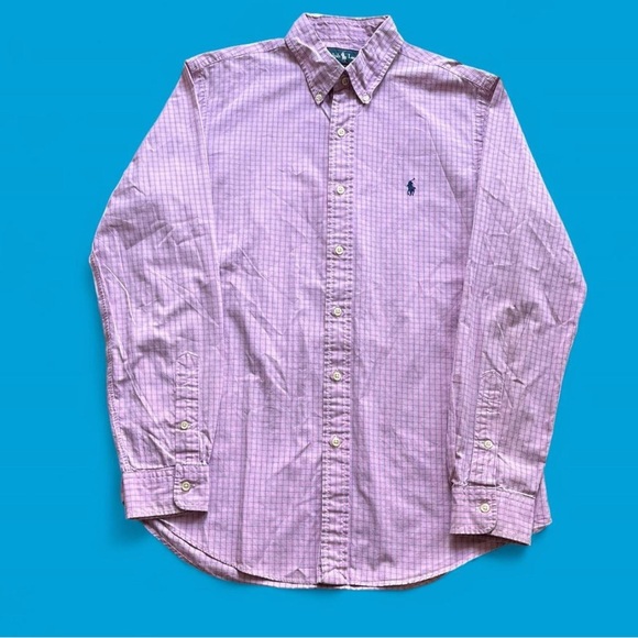 Ralph Lauren Other - Ralph Lauren Vintage Long Sleeve Button Down Pink Checkered Shirt Men’s Medium